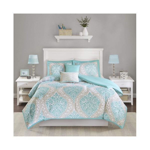 Damask Print Comforter Set