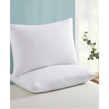 2-Pack Medium Soft Goose Down and Feather Gusseted Pillow, Standard