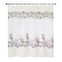 White Coral & Shells Printed Shower Curtain, 72