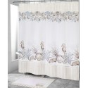 White Coral & Shells Printed Shower Curtain, 72