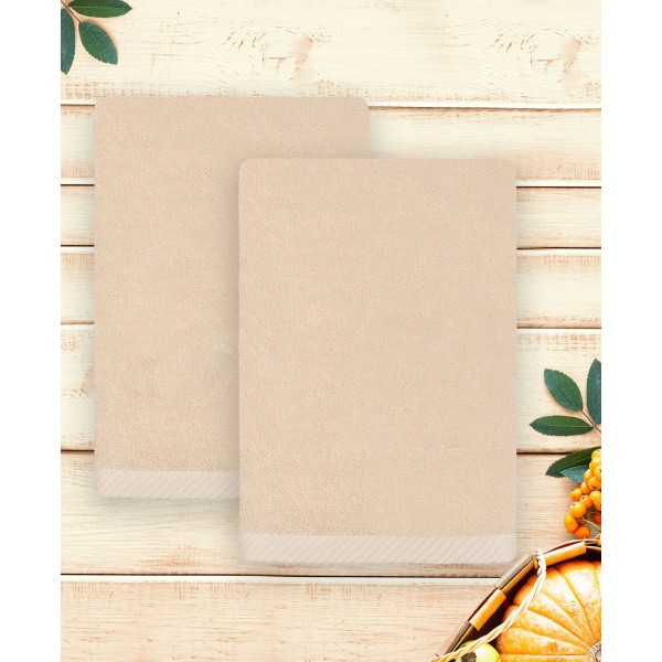 Autumn Embroidered Luxury 100% Cotton Hand Towels Set, 2 Piece