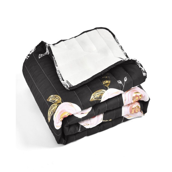 Vintage-Like Rose Butterfly Script Throw Blanket