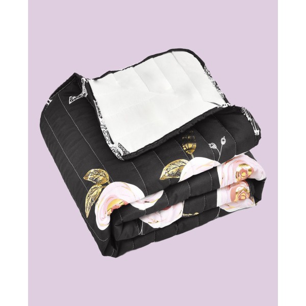 Vintage-Like Rose Butterfly Script Throw Blanket