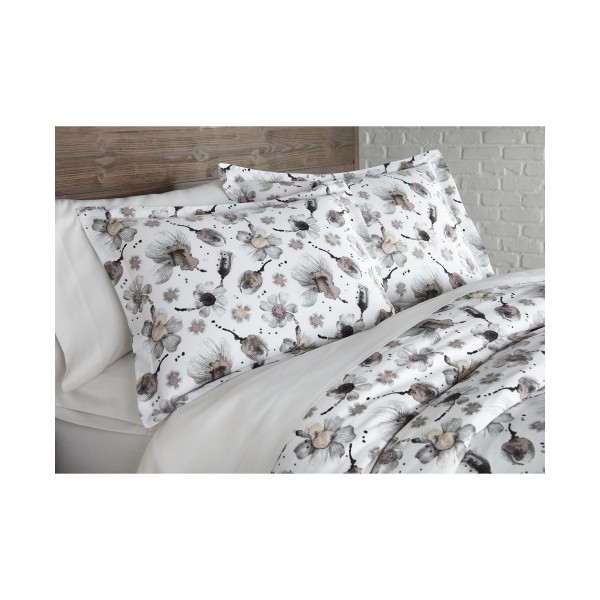 Watercolor Symphony Luxury Cotton Sateen Duvet Cover and Sham Set, Queen