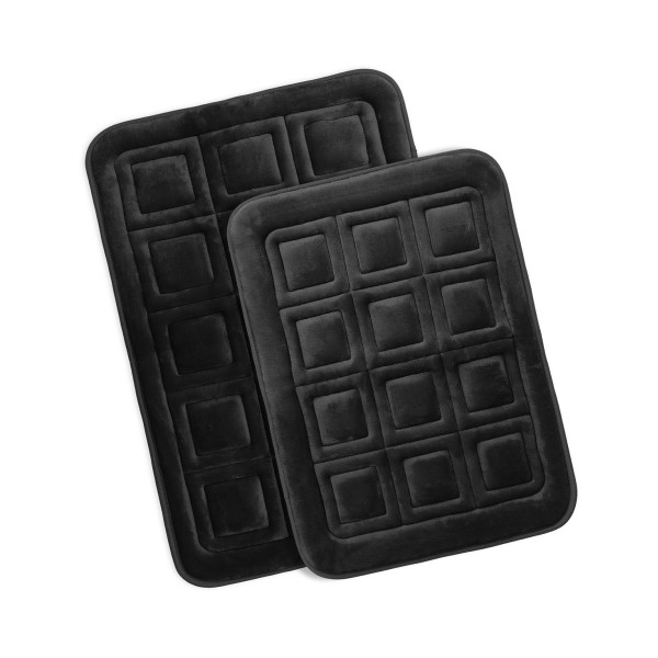 2 Piece Ultra Soft Non-Slip Plush Memory Foam Bath Rug Set