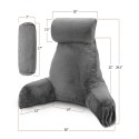 Soft Velour Cover Reading Backrest Pillow Set, Extra Large