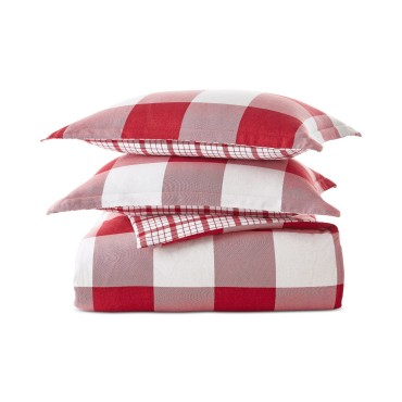 Red Check Flannel Comforter, Twin