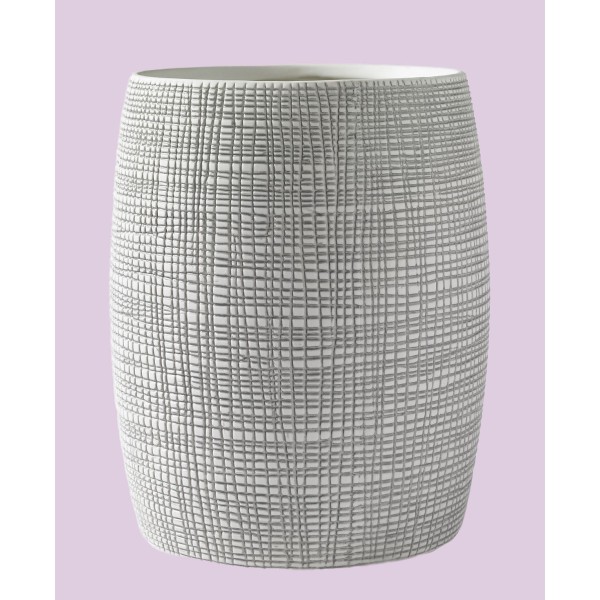 Embossed Porcelain Wastebasket