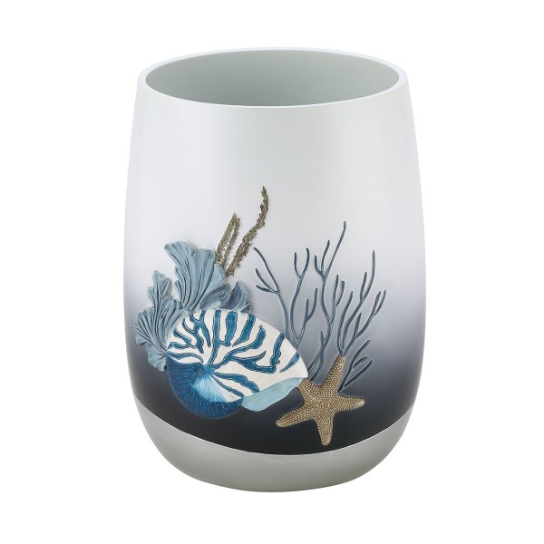 Blue Lagoon Seashells Wastebasket
