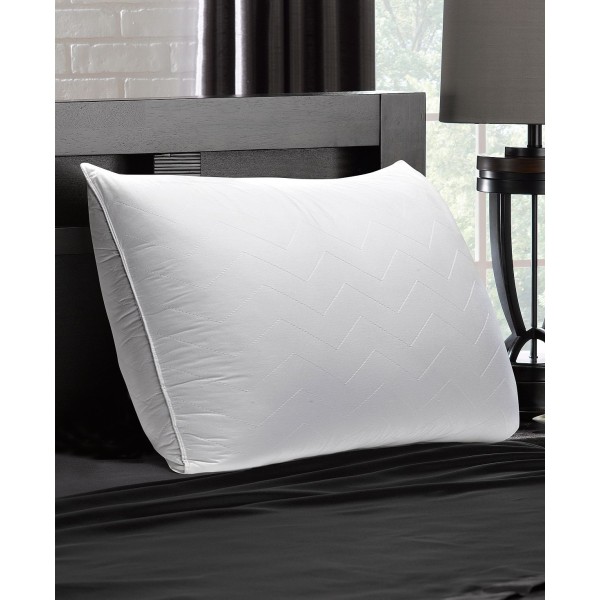 Soft Plush 100% Cotton Quilted Chevron Gel Fiber Stomach Sleeper Pillow - Standard