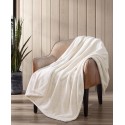 Solid Natural Faux Fur Reversible Throw, 60