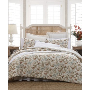 Floral Cotton Reversible 2-Piece Comforter Set, Twin