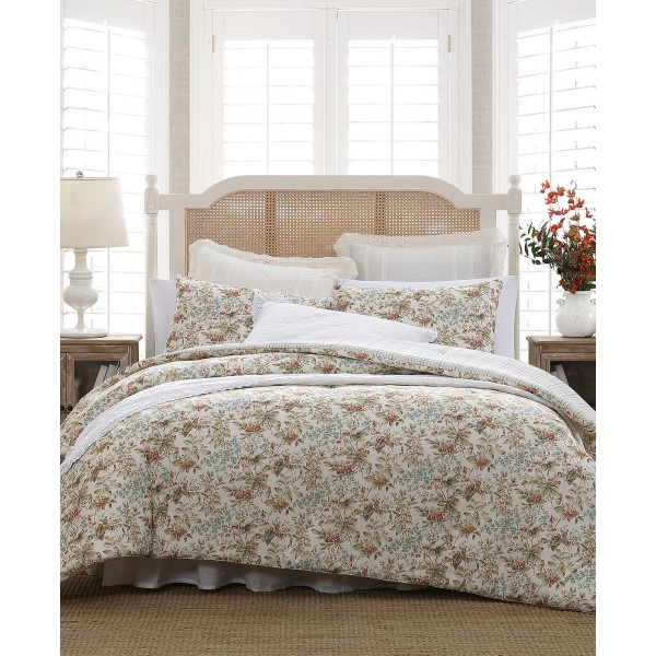 Floral Cotton Reversible 2-Piece Comforter Set, Twin
