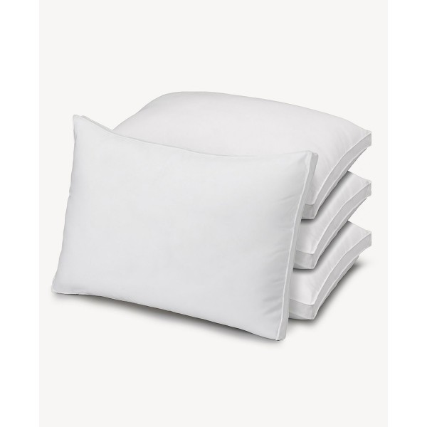Plush Allergy Resistant Medium Down Like Fiber Filled Pillow - Set of Four - Standard